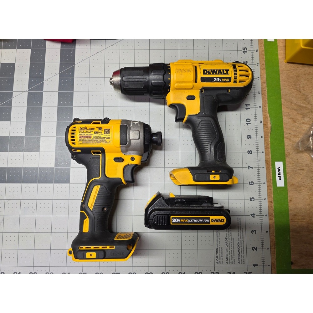 Dewalt 20V MAX Cordless Drill DCD771 Brushless Impact Driver DCF787 & Battery